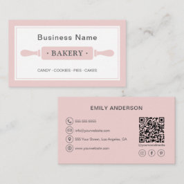 Gepersonaliseerde Bakkerij Roze Visitekaartje