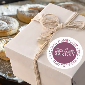 Gepersonaliseerde Bakkerij Sticker Paarse Zelfgema