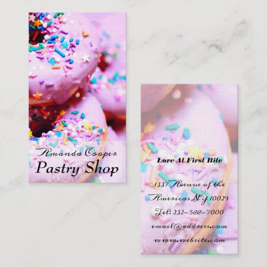 Gepersonaliseerde bakkerij visitekaartje (Voorkant / Achterkant)