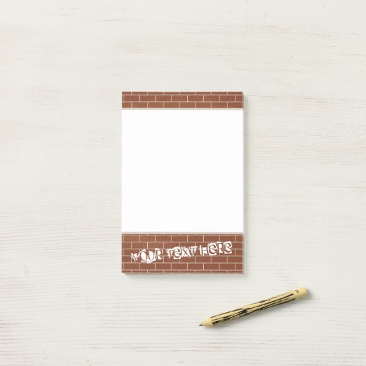 Gepersonaliseerde bakstenen muur Post-it® notes (Op bureau)