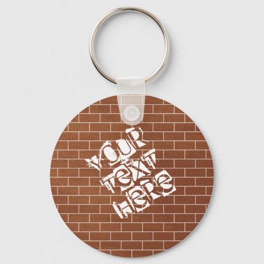 Gepersonaliseerde bakstenen muur Sleutelhanger uw (Voorkant)