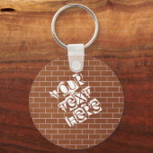 Gepersonaliseerde bakstenen muur Sleutelhanger uw (Voorkant)