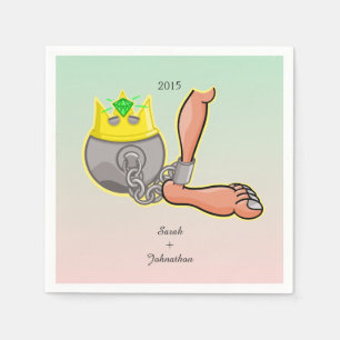 Gepersonaliseerde bal en ketting bruiloft gunst servet