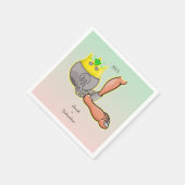 Gepersonaliseerde bal en ketting bruiloft gunst servet (Hoek)