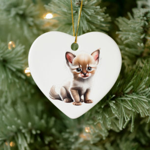 Gepersonaliseerde Balinese Kitten Keramisch Ornament