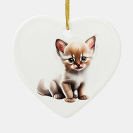 Gepersonaliseerde Balinese Kitten Keramisch Ornament