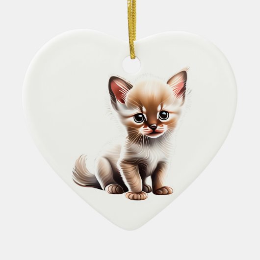 Gepersonaliseerde Balinese Kitten Keramisch Ornament (Voorkant)