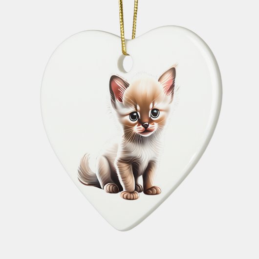 Gepersonaliseerde Balinese Kitten Keramisch Ornament (Links)