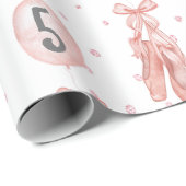 Gepersonaliseerde Ballerina Ballet Dancer Pink Cadeaupapier (Rol Hoek)