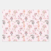 Gepersonaliseerde Ballerina Ballet Naam Kleiner Af Inpakpapier Vel (Voorkant 2)