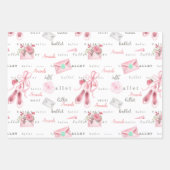 Gepersonaliseerde Ballerina Ballet Naam Kleiner Af Inpakpapier Vel (Voorkant)