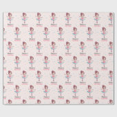 Gepersonaliseerde Ballerina Balletnaam Verjaardag Cadeaupapier (Vlak)