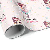 Gepersonaliseerde Ballerina Balletnaam Verjaardag Cadeaupapier (Rol Hoek)