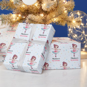Gepersonaliseerde Ballerina Balletnaam Verjaardag Cadeaupapier