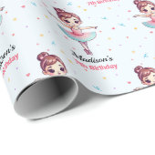 Gepersonaliseerde Ballerina Balletnaam Verjaardag Cadeaupapier (Rol Hoek)