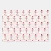 Gepersonaliseerde Ballerina Balletnaam Verjaardag Inpakpapier Vel (Voorkant 2)