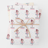 Gepersonaliseerde Ballerina Balletnaam Verjaardag Inpakpapier Vel (In situ)