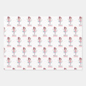 Gepersonaliseerde Ballerina Balletnaam Verjaardag Inpakpapier Vel (Voorkant)