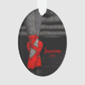 Gepersonaliseerde Ballerina Balletschoenen Kerstmi Ornament (voorkant)