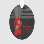 Gepersonaliseerde Ballerina Balletschoenen Kerstmi Ornament (achterkant)