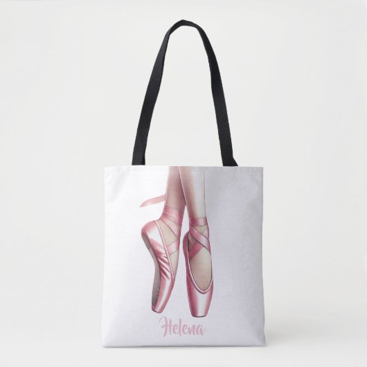 Gepersonaliseerde Ballerina Balletschoenen Tote Bag (Voorkant)