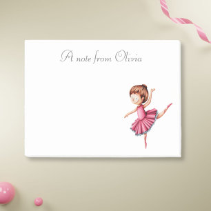 Gepersonaliseerde ballerina dansen in roze jurk post-it® notes