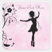 Gepersonaliseerde Ballerina en Bloemen Stickers (Voorkant)