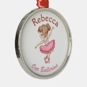 Gepersonaliseerde ballerina Gift, aangepaste balle Metalen Ornament (Rechts)