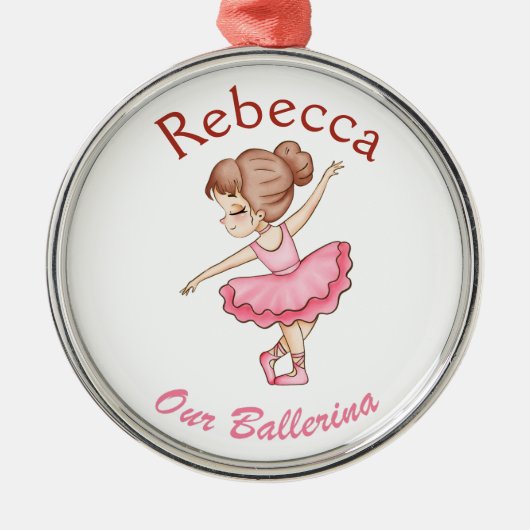 Gepersonaliseerde ballerina Gift, aangepaste balle Metalen Ornament (Voorkant)