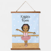 Gepersonaliseerde Ballerina Girl's Room Sign Hangi Hangend Wandkleed (Voorkant)