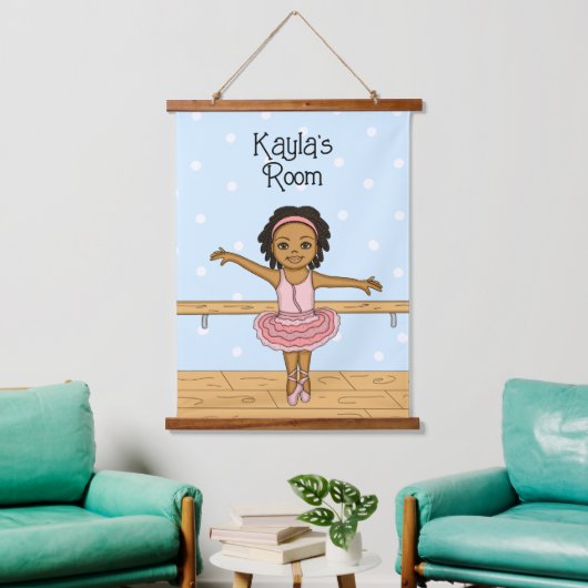 Gepersonaliseerde Ballerina Girl's Room Sign Hangi Hangend Wandkleed (Woonkamer)