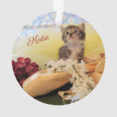 Gepersonaliseerde Ballerina Kitten Kate - Acryl Ornament (achterkant)