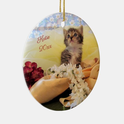 Gepersonaliseerde Ballerina Kitten Kate Keramisch Ornament (Rechts)