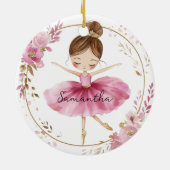 Gepersonaliseerde Ballerina Meisje Keramisch Ornament (Achterkant)