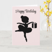 Gepersonaliseerde ballerina met een verjaardagscad kaart (Gele Bloem)