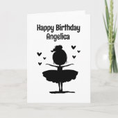 Gepersonaliseerde ballerina minimalistische verjaa kaart (Voorkant)