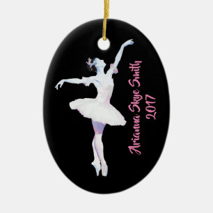 Gepersonaliseerde Ballerina Ornament, Gift for Dan Keramisch Ornament