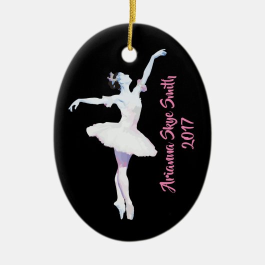 Gepersonaliseerde Ballerina Ornament, Gift for Dan Keramisch Ornament (Voorkant)