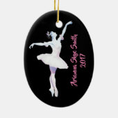 Gepersonaliseerde Ballerina Ornament, Gift for Dan Keramisch Ornament (Achterkant)