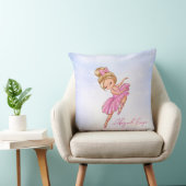 Gepersonaliseerde Ballerina Pink, Paarse  Ballet Kussen (Stoel)