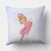 Gepersonaliseerde Ballerina Pink, Paarse  Ballet Kussen (Achterkant)