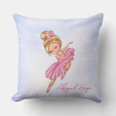 Gepersonaliseerde Ballerina Pink, Paarse  Ballet Kussen (Voorkant)