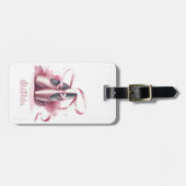 Gepersonaliseerde Ballerina Roze Balletschoenen Bagagelabel (Voorkant horizontaal)