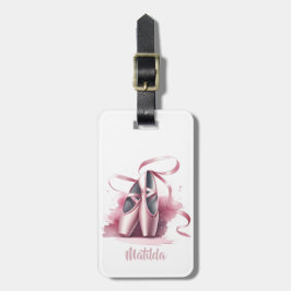 Gepersonaliseerde Ballerina Roze Balletschoenen Bagagelabel
