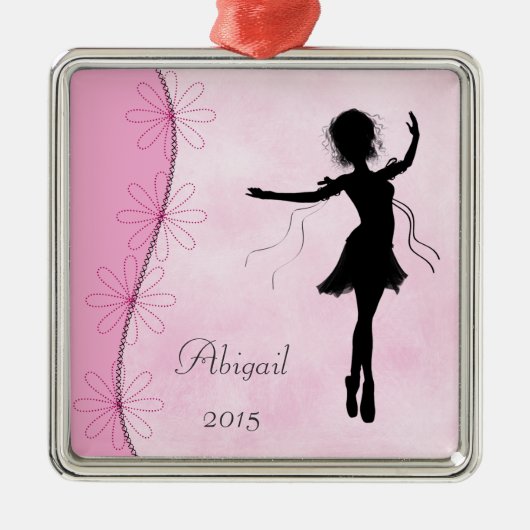 Gepersonaliseerde Ballerina Silhouette Ornament (Voorkant)