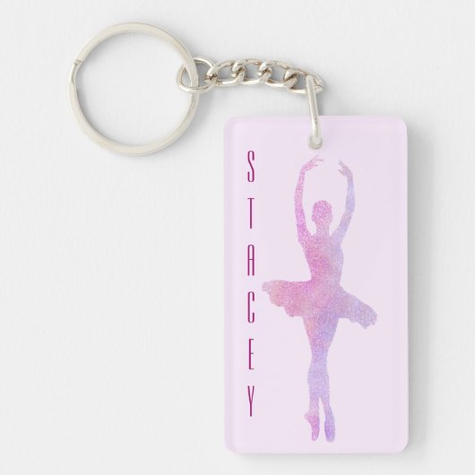 Gepersonaliseerde Ballerina sleutelhanger (Voorkant)