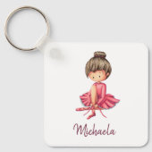 Gepersonaliseerde ballerina sleutelhanger. cadeau sleutelhanger (Voorkant)