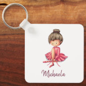Gepersonaliseerde ballerina sleutelhanger. cadeau sleutelhanger (Voorkant)