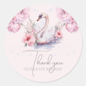 Gepersonaliseerde Ballerina Verjaardag Glitter Ronde Sticker (Voorkant)