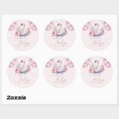 Gepersonaliseerde Ballerina Verjaardag Glitter Ronde Sticker (Vel)